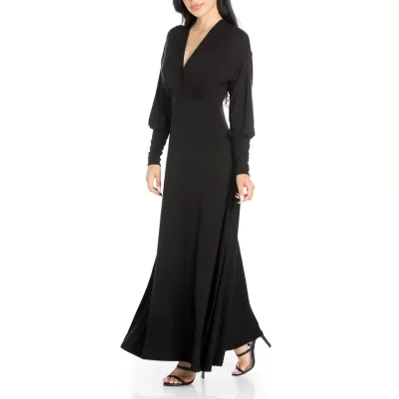 24seven Comfort Apparel Womens Long Sleeve Maxi Dress