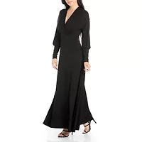 24seven Comfort Apparel Womens Long Sleeve Maxi Dress