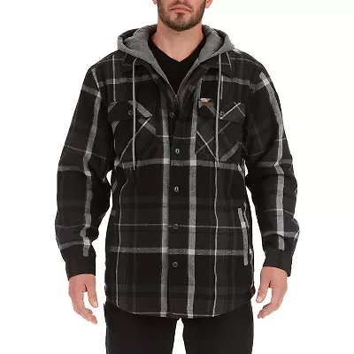 Smiths Workwear Sherpa Flannel Mens Hooded Midweight Shirt Jacket