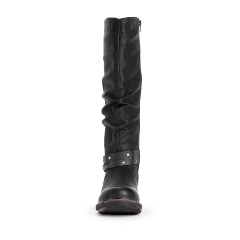 Muk Luks Womens Logger Victoria Stacked Heel Winter Boots