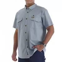 Smiths Workwear Stretch Full Swing Mens Short Sleeve Regular Fit Fabric Button-Down Shirt