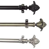Rod Desyne 13/16" Adjustable Curtain with Bloom Finials