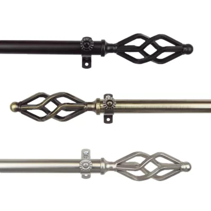 Rod Desyne 13/16" Adjustable Curtain with Marquise Finials
