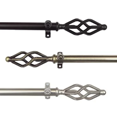 Rod Desyne 13/16" Adjustable Curtain with Marquise Finials