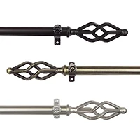 Rod Desyne 13/16" Adjustable Curtain with Marquise Finials