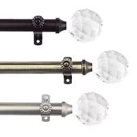 Rod Desyne 13/16" Adjustable Curtain with Faceted Finials