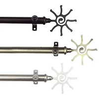 Rod Desyne 13/16" Adjustable Curtain with Sun Finials