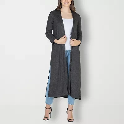 24seven Comfort Apparel Womens Long Sleeve Open Front Cardigan