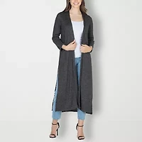 24seven Comfort Apparel Womens Long Sleeve Open Front Cardigan