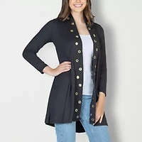 24seven Comfort Apparel Womens Long Sleeve Open Front Cardigan