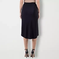 24seven Comfort Apparel Womens Mid Rise Pencil Skirt