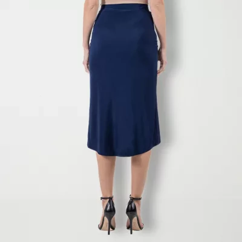24seven Comfort Apparel Womens Mid Rise Pencil Skirt