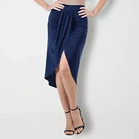 24seven Comfort Apparel Womens Mid Rise Pencil Skirt