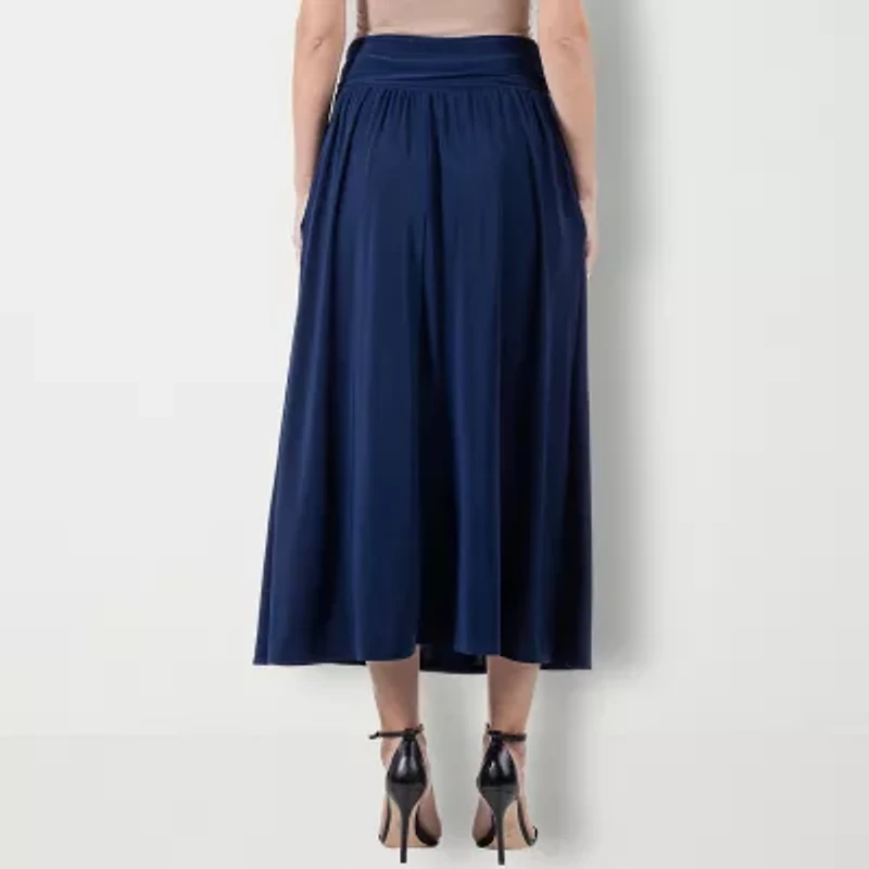 24seven Comfort Apparel Midi Womens Mid Rise Maxi Skirt