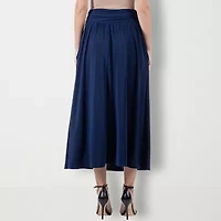 24seven Comfort Apparel Midi Womens Mid Rise Maxi Skirt