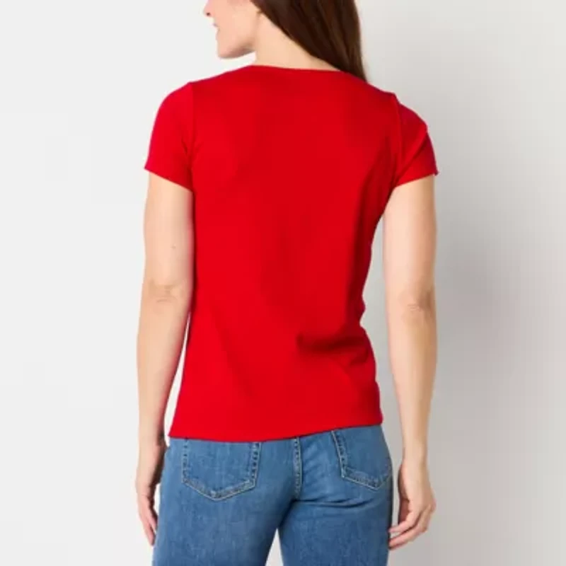 St. John's Bay Womens Tall Crew Neck Short Sleeve T-Shirt
