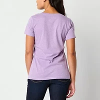 St. John's Bay Womens Crew Neck Short Sleeve Tall T-Shirt