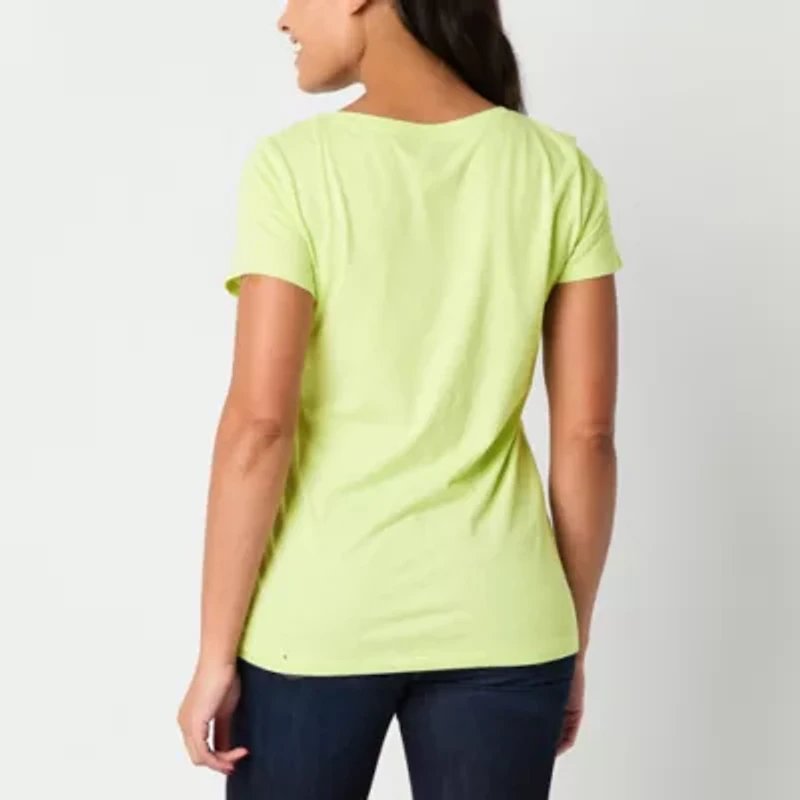 St. John's Bay Womens Tall Crew Neck Short Sleeve T-Shirt