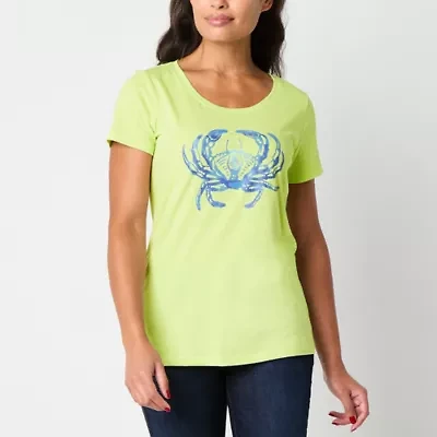 St. John's Bay Womens Tall Crew Neck Short Sleeve T-Shirt