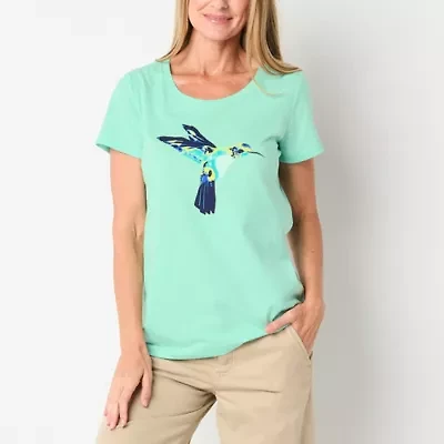 St. John's Bay Womens Tall Crew Neck Short Sleeve T-Shirt