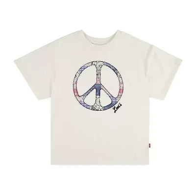 Levi's Big Kid Girls Round Neck Short Sleeve Oversized Graphic T-Shirt
