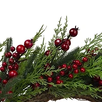 Northlight Mixed Pine And Berries Unlit Wreath
