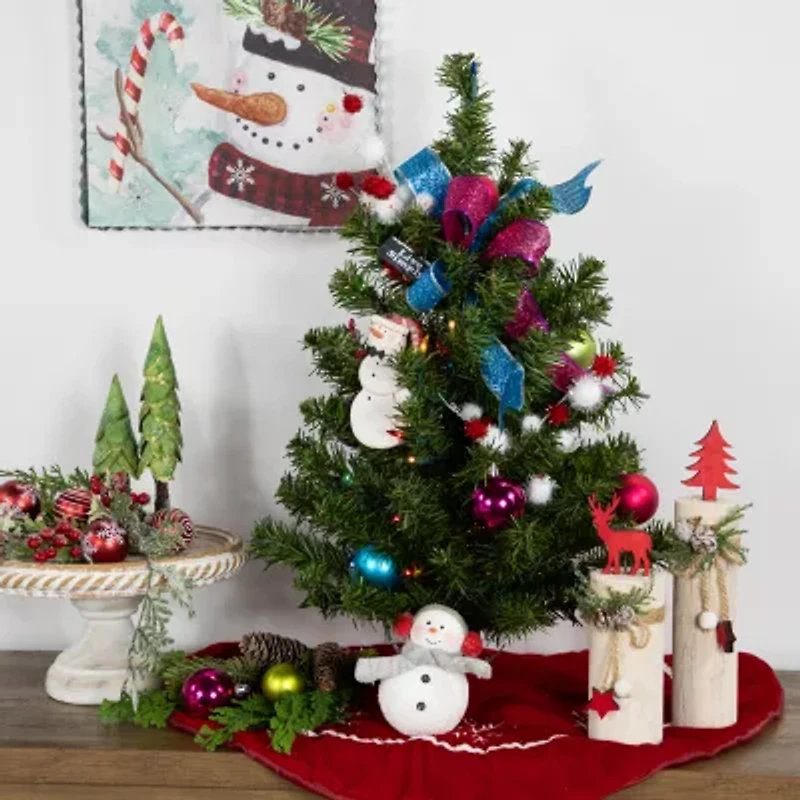 Northlight Pine With Multicolor Lights 2 Foot Pre-Lit Pine Christmas Tree