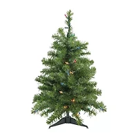 Northlight Pine With Multicolor Lights 2 Foot Pre-Lit Pine Christmas Tree