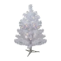 Northlight White Iridescent Pine With Clear Lights 2 Foot Pre-Lit Pine Christmas Tree
