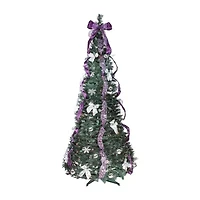 Northlight Purple And Silver With Clear Lights 6 Foot Pre-Lit Christmas Tree