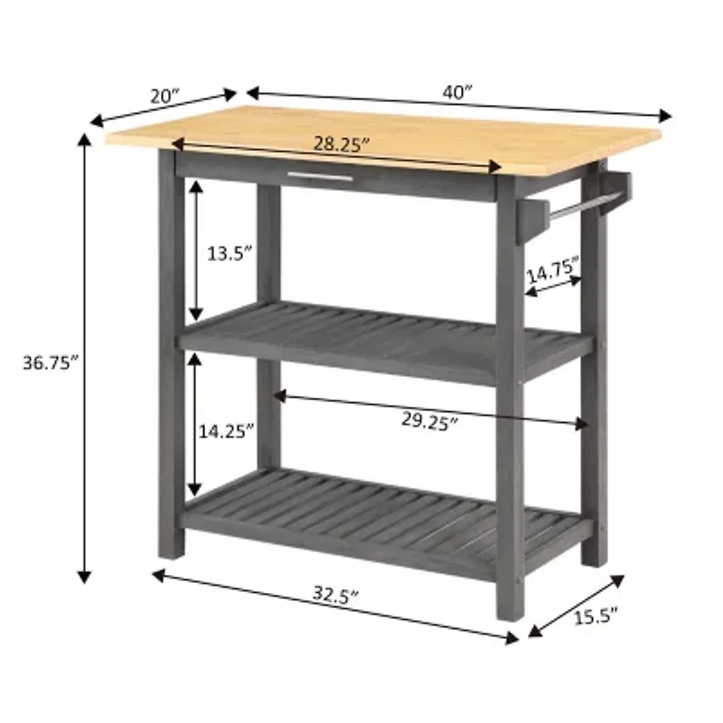 Designs2go Wood-Top Kitchen Island