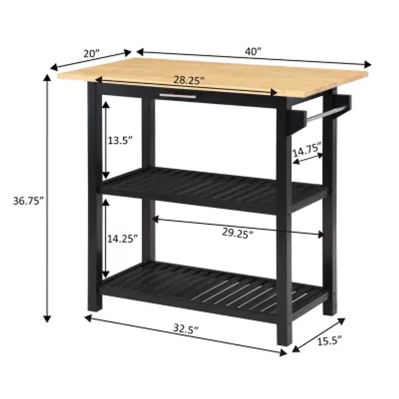 Convenience Concepts Designs2go Wood-Top Kitchen Island