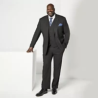 Shaquille O'Neal XLG Mens Big and Tall Stretch Fabric Classic Fit Flat Front Suit Pant