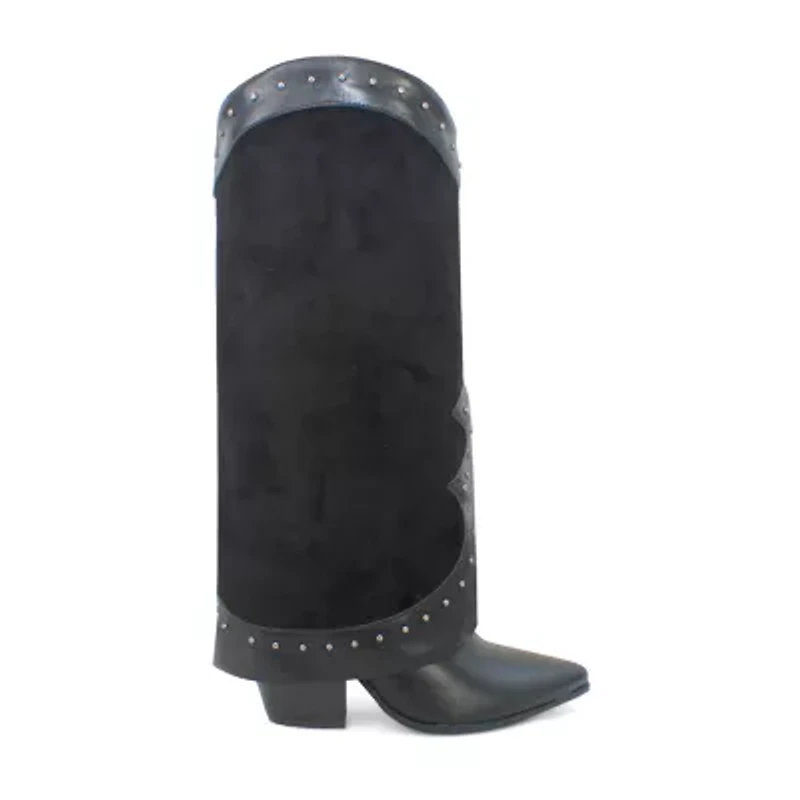 Yoki Womens Gayle- Stacked Heel Cowboy Boots
