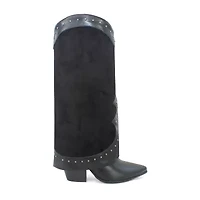 Yoki Womens Gayle- Stacked Heel Cowboy Boots
