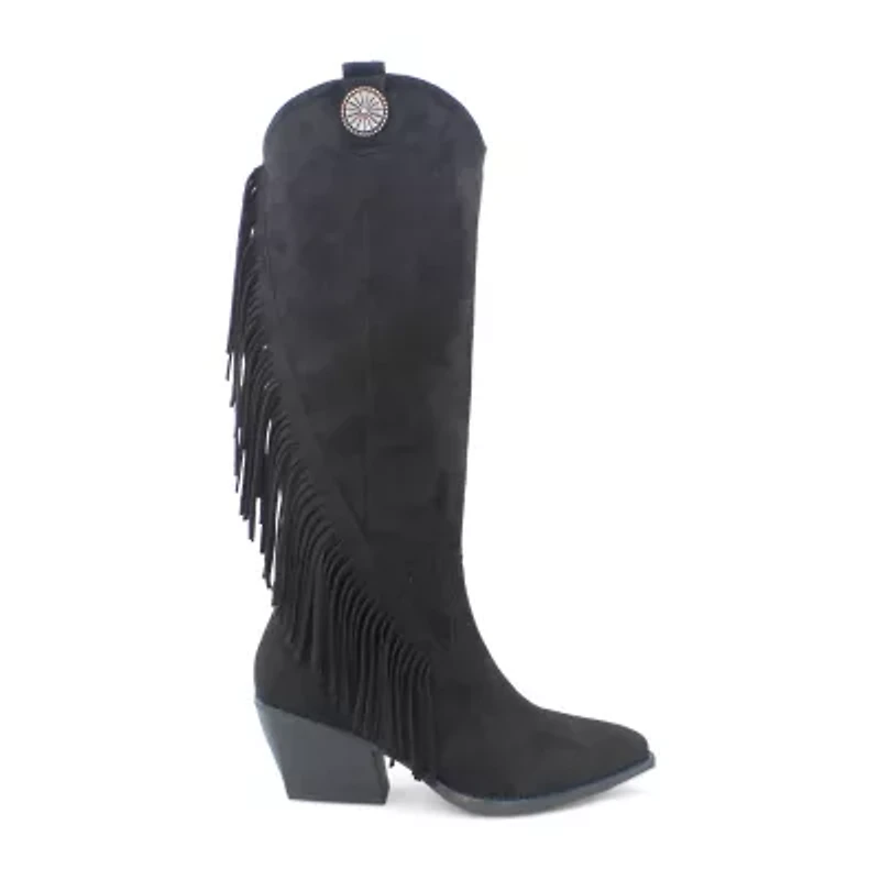 Yoki Womens Gayle- Stacked Heel Cowboy Boots