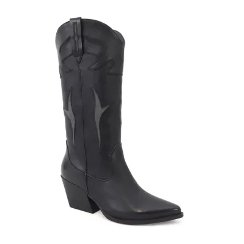 Yoki Womens Gayle-34 Stacked Heel Cowboy Boots