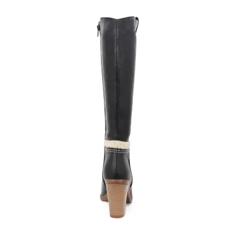 Yoki Womens Rebbah-04 Stacked Heel Cowboy Boots