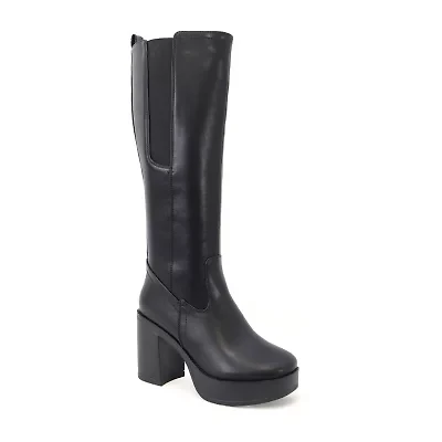 Yoki Womens Yale-11 Block Heel Chelsea Boots