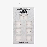 Sparkle Allure A Week Of Sparkle Womens Cubic Zirconia Pure Silver Over Brass Heart Round Triangle 7-pc. Jewelry Set