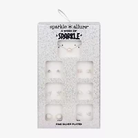 Sparkle Allure A Week Of Sparkle Womens White Glass Simulated Pearl Pure Silver Over Brass Round 7-pc. Jewelry Set