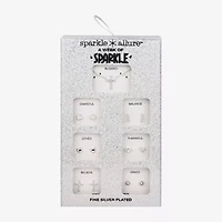 Sparkle Allure A Week Of Sparkle Womens Cubic Zirconia Pure Silver Over Brass Cross Heart 7-pc. Jewelry Set
