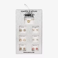 Sparkle Allure A Week Of Sparkle Womens Cubic Zirconia 14K Gold Over Brass Butterfly Flower 7-pc. Jewelry Set