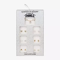 Sparkle Allure A Week Of Sparkle Womens Cubic Zirconia 14K Gold Over Brass Heart Round Triangle 7-pc. Jewelry Set