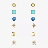 Sparkle Allure A Week Of Sparkle Womens Cubic Zirconia 14K Gold Over Brass Moon Star 7-pc. Jewelry Set