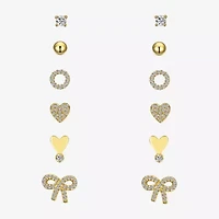 Sparkle Allure A Week Of Sparkle Womens Cubic Zirconia 14K Gold Over Brass Bow Heart 7-pc. Jewelry Set
