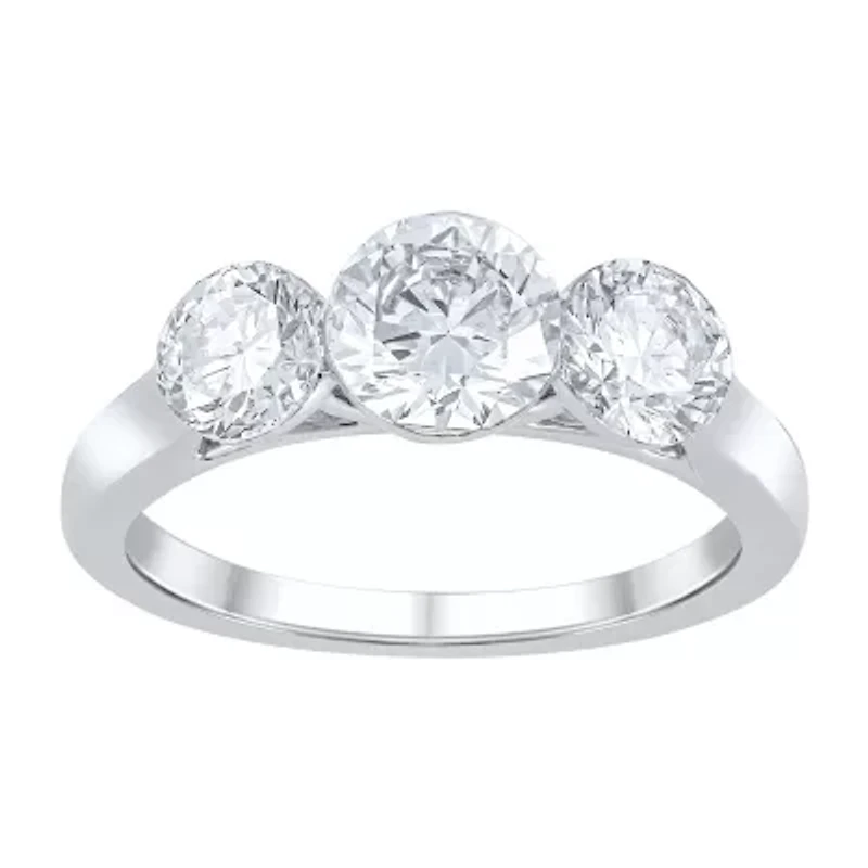 (F / Vs2) Womens 2 CT. T.W. Lab Grown White Diamond 14K Gold 3-Stone Engagement Ring