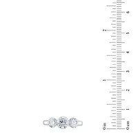 (F / Vs2) Womens 2 CT. T.W. Lab Grown White Diamond 14K Gold 3-Stone Engagement Ring