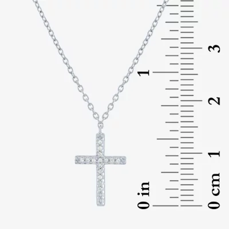 Yes, Please! Womens Diamond Accent Natural White Diamond Cross 2-pc. Necklace Set