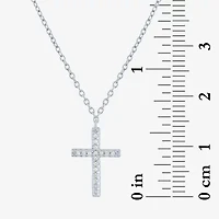 Yes, Please! Womens Diamond Accent Natural White Diamond Cross 2-pc. Necklace Set